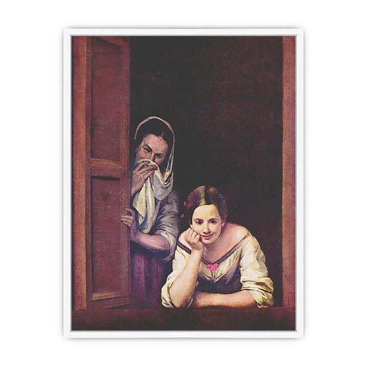 A Girl and her Duenna 1670 Framed Print