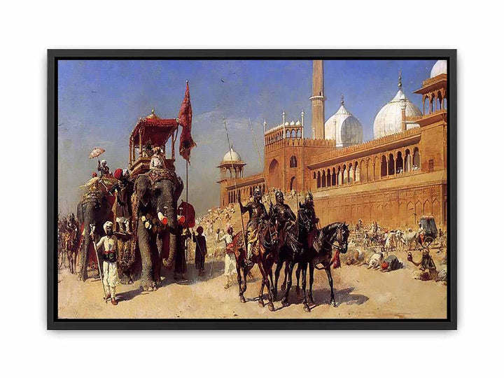 Great Mogul And His Court Returning From The Great Mosque At Delhi India  Painting