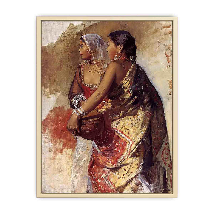 Sketch Two Nautch Girls  Art Print