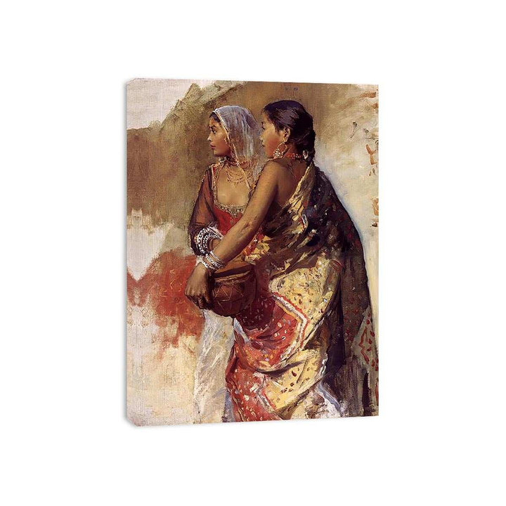 Sketch Two Nautch Girls Canvas Print