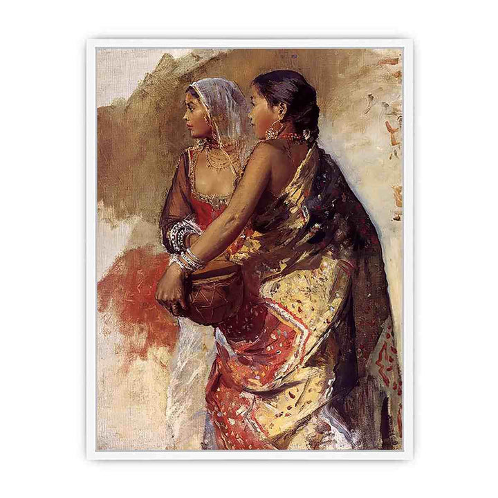 Sketch Two Nautch Girls Framed Print