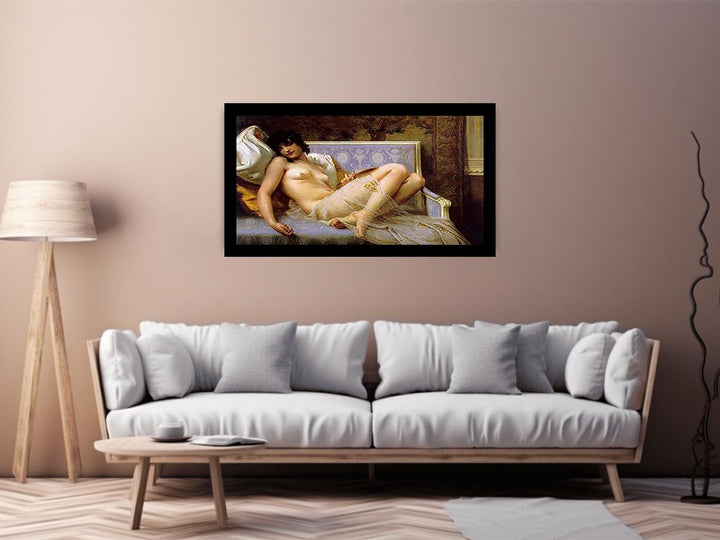 Jeune femme denudée sur canape (Young woman naked on a settee) 