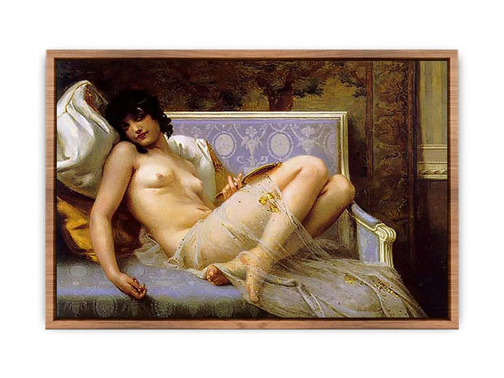 Jeune femme denudée sur canape (Young woman naked on a settee)  Poster