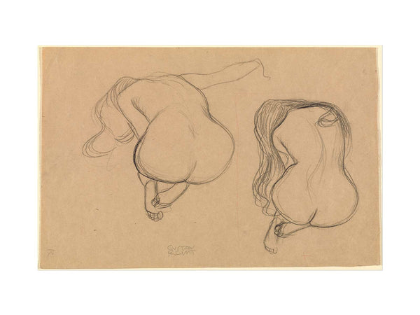 Studies Of A Seated Nude From Behind With Long Hair
