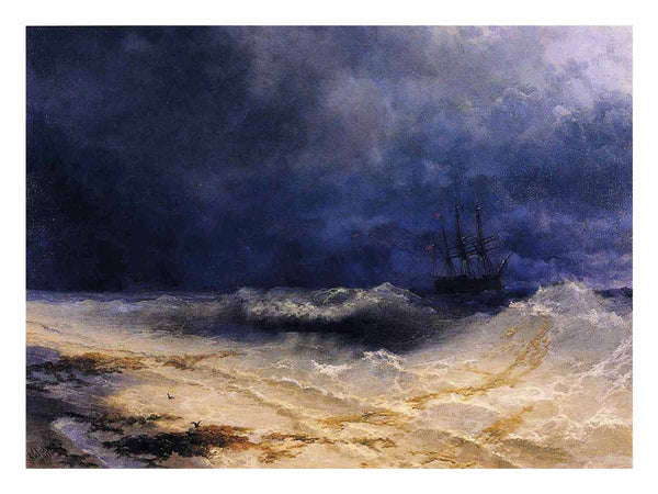 Ship in a Stormy Sea off the Coast