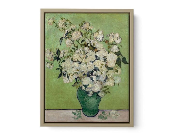 Vase Of Roses By Van Gogh framed Print