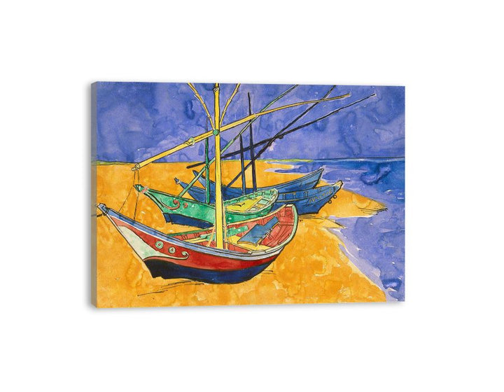 Fishing Boats By Van Gogh  canvas Print