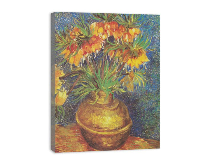 Flowers In Copper Vase By Van Gogh  canvas Print