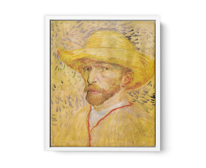 Self Portrait With A Straw Hat By Van Gogh  Painting