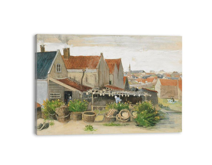 He Fish Drying Barn  canvas Print