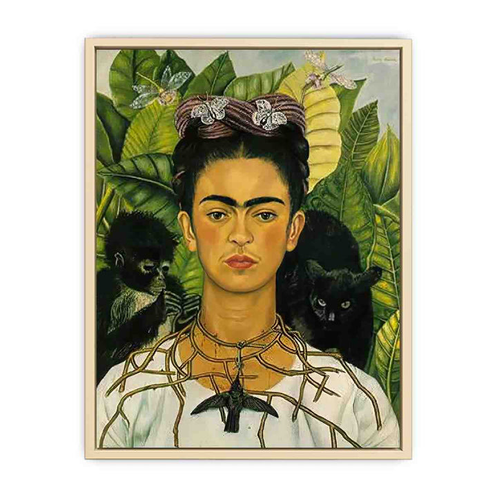 Self Portrait with Necklace of Thorns - Frida Kahlo  Art Print