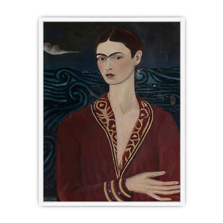 Self-Portrait in Velvet Dress - Frida Kahlo Framed Print