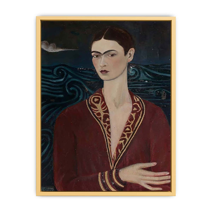 Self-Portrait in Velvet Dress - Frida Kahlo Streched canvas