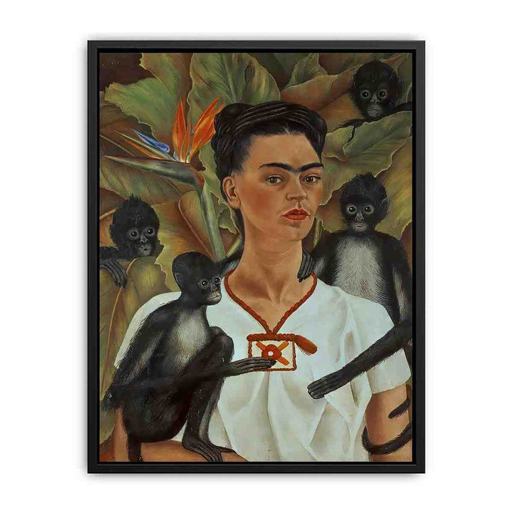 Self-Portrait monkeys - Frida Kahlo  Painting