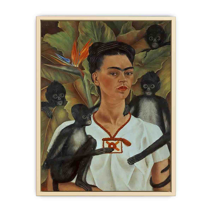 Self-Portrait monkeys - Frida Kahlo  Art Print