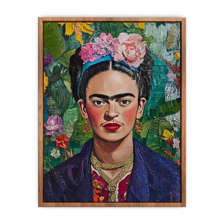 Frida Kahlo Floral Portrait  Poster