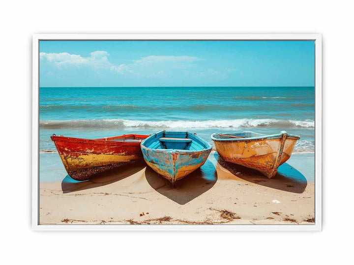 Hree Colorful Boats Painting