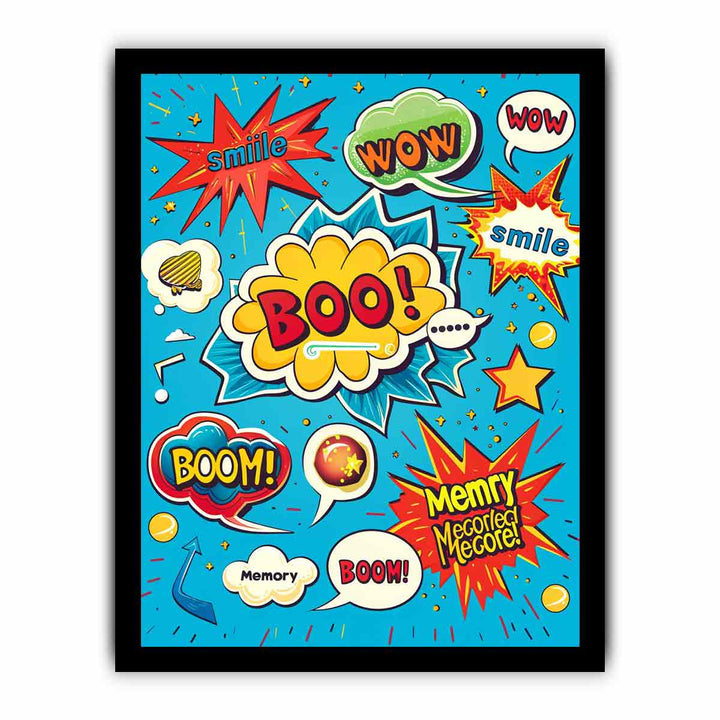 Boom Graphics Pop Art framed Print