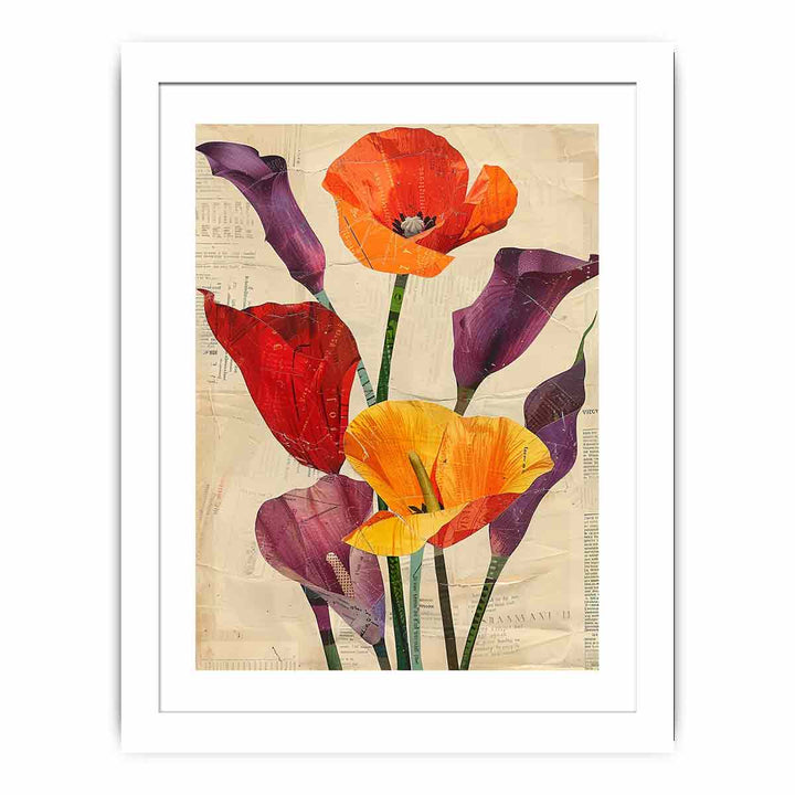 Red And Orange Poppies framed Print