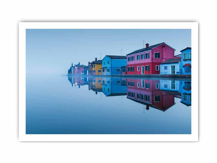 Waterfront Burano Venetian Lagoon Venice framed Print