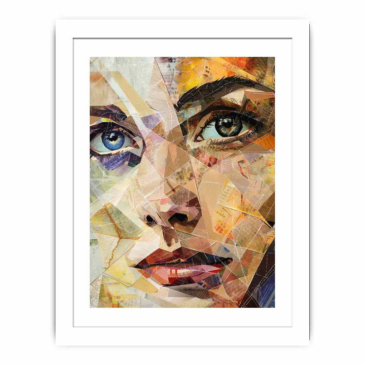 Portrait Patchwork framed Print