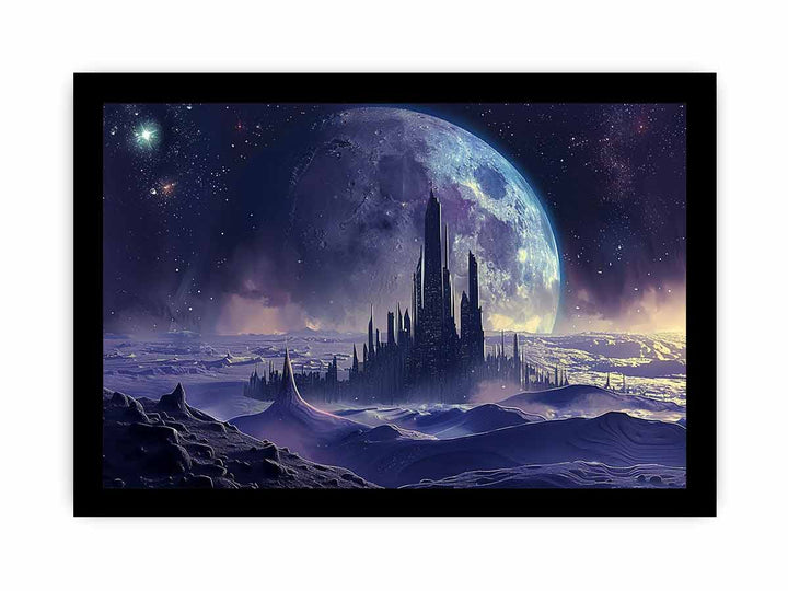 Moon City framed Print