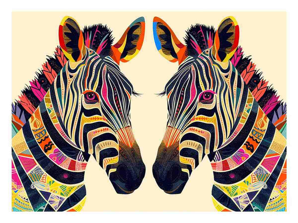 Zebra Couple Art Print