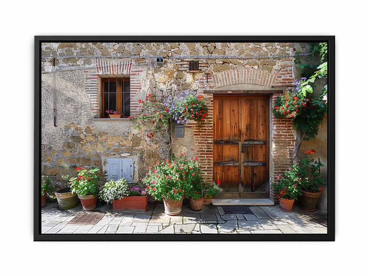 Tuscany House door canvas Print