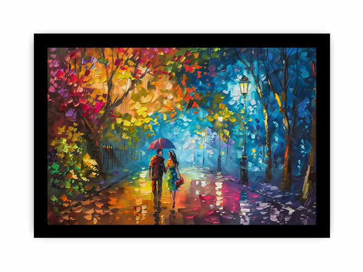 Romantic Walk framed Print