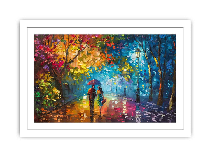 Romantic Walk framed Print