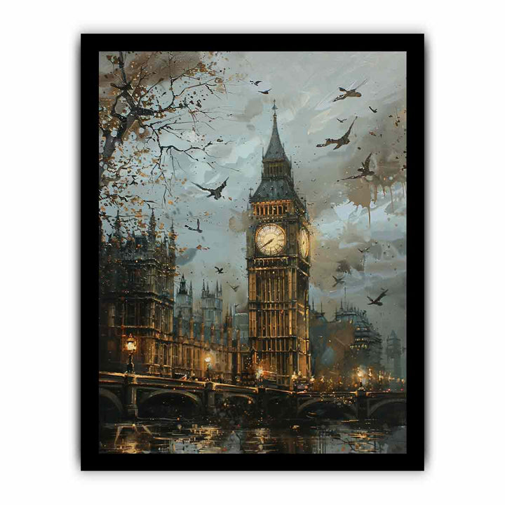 London Clock framed Print