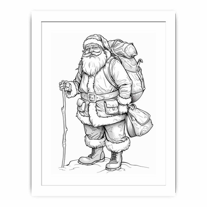 Color Me Santa Calus framed Print