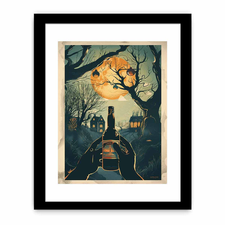 Moonlight Wine Art Print framed Print