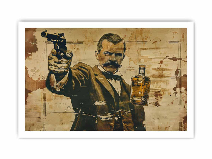 Vintage whiskey Wall Art framed Print