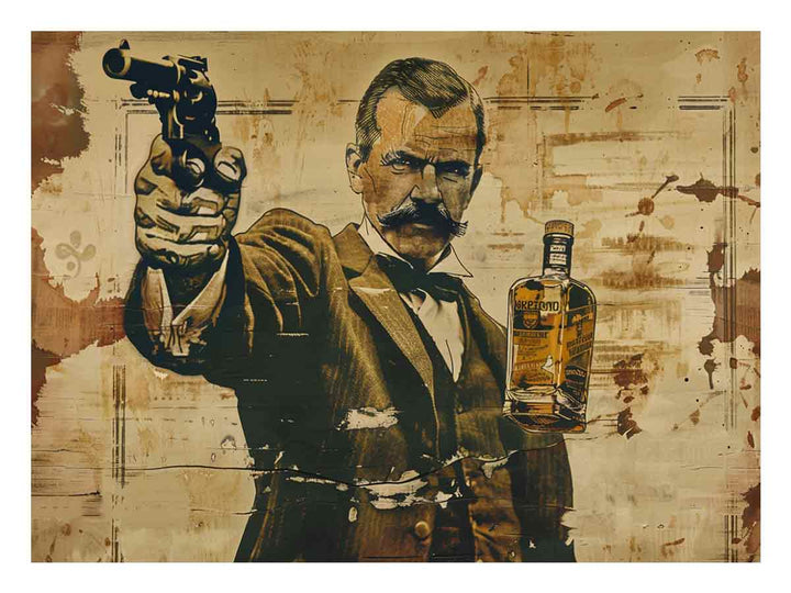 Vintage whiskey Wall Art Print