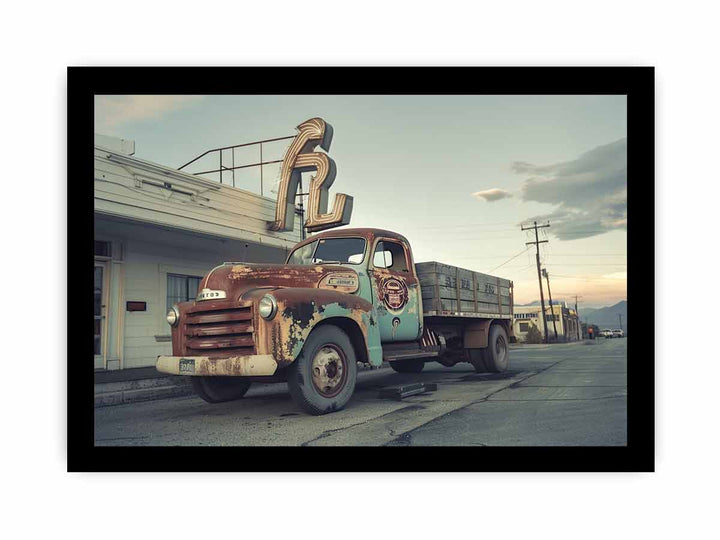 Vinatge Truck Wall Art framed Print