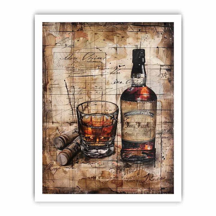 Vintage whiskey Art framed Print