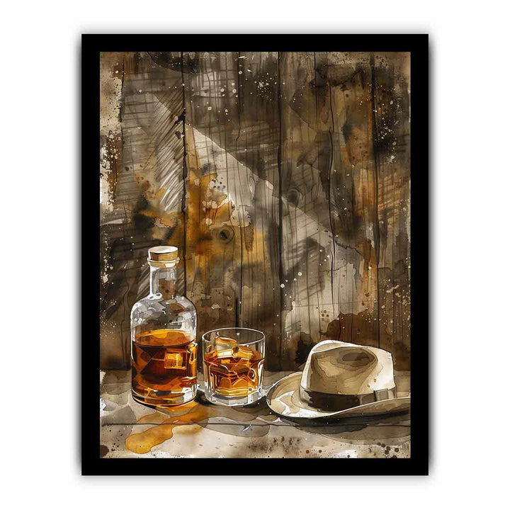 whiskey Art vinatge  framed Print