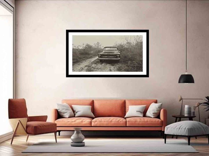 Vinatge Car Farmed Art Print