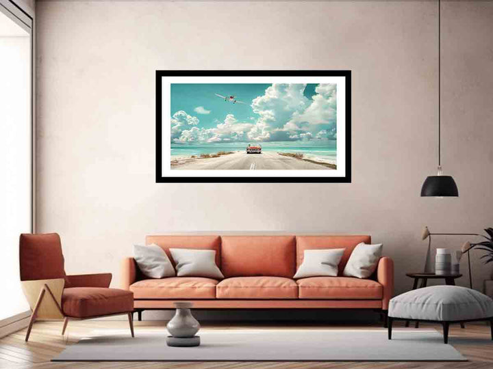 Beach Road Car  Art Print