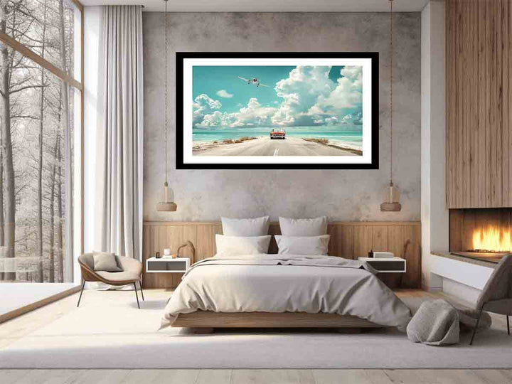 Beach Road Car  Art Print