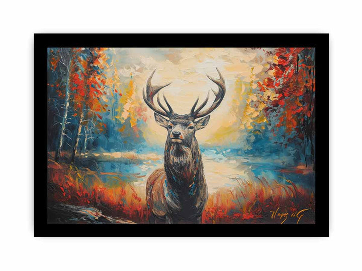 Deer Painting framed Print