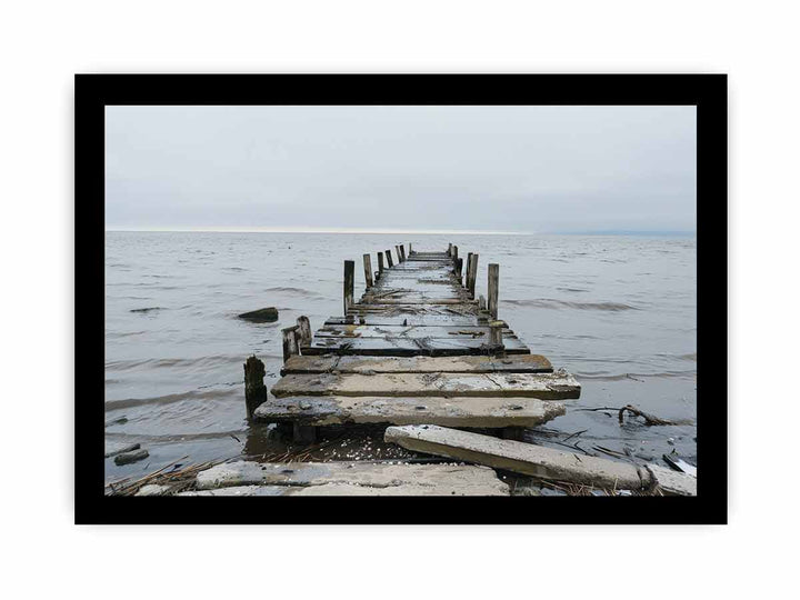 Broken Jetty Art framed Print