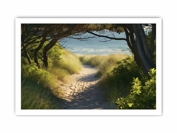 Beach Path Painting framed Print