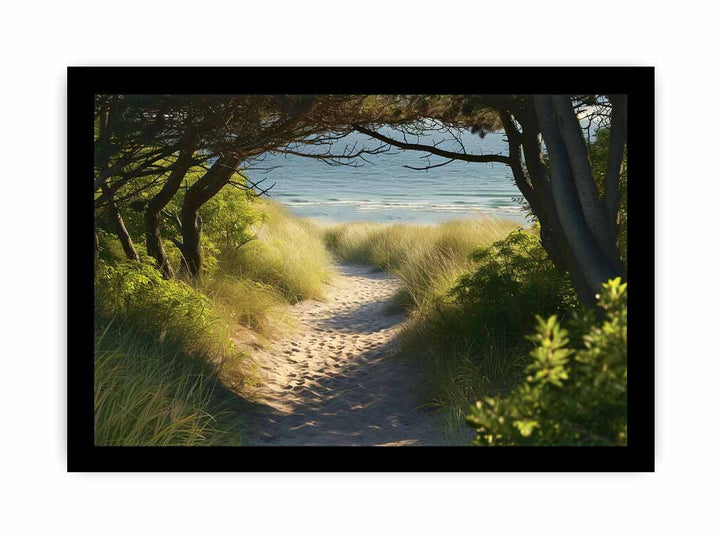 Beach Path Painting framed Print