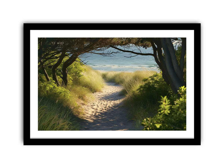 Beach Path Painting framed Print