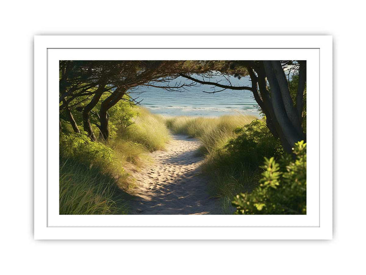 Beach Path Painting framed Print