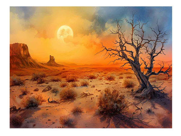 Desert Sun Painting Art Print