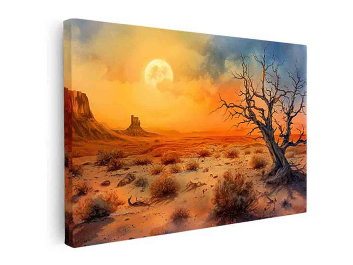 Desert Sun Painting canvas Print