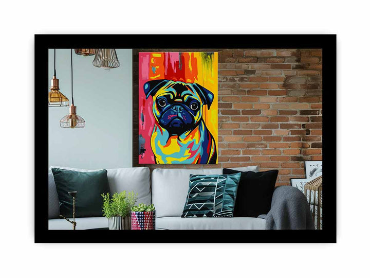 Pug Dog Art framed Print